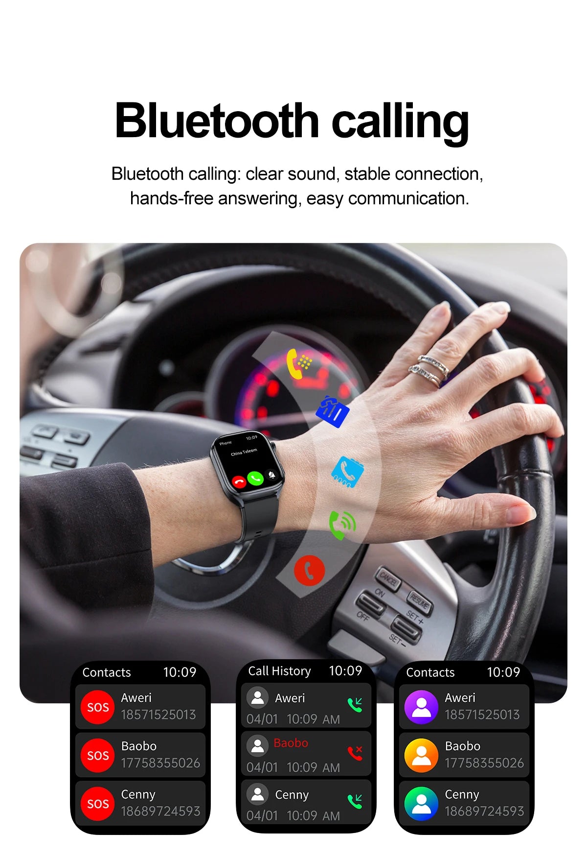 ECG+PPG Health Smartwatch – AI Body Analysis & BT Calling