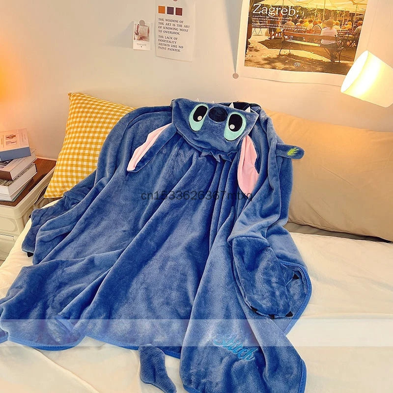 Stitch Hooded Cartoon Blanket