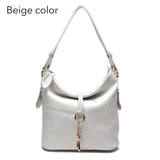 Zency Elegant Women Red Leather Handbag 100% Genuine Leather Lady Hobo Bag Charming Ring Medium Shoulder Bag Bright Yellow Bags