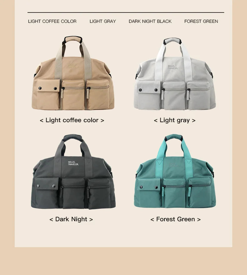 Flower Princess Traveler's Short Distance Travel Bag Crossbody Large Capacity Multi Layer Fashion Luggage Bag for Men and Women