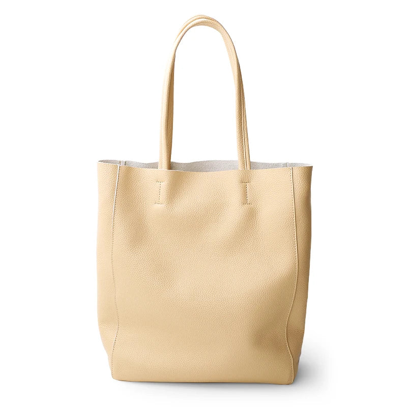 Bag Women 2022 New Summer Genuine Leather Tote Female Casual Fashion Simple Underarm Shoulder Bag Large Capacity Shopper Handbag