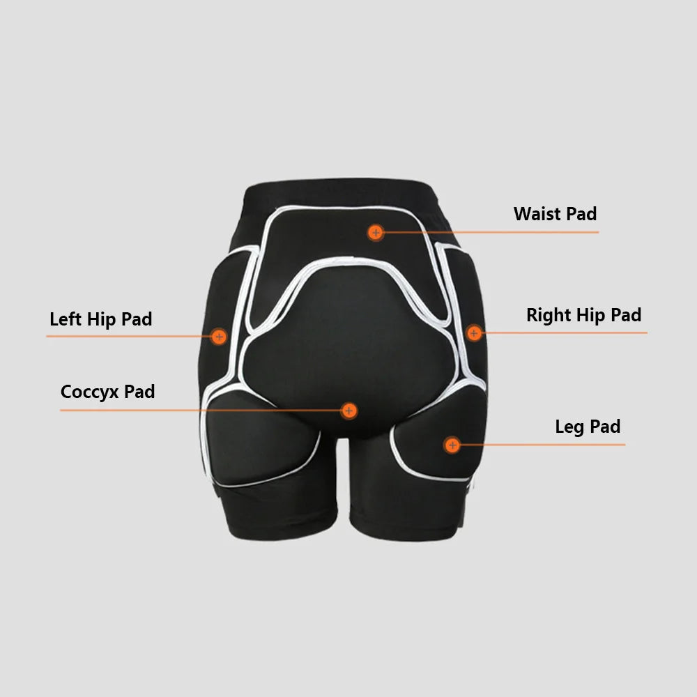 Adults Tailbone Hip Butt Pad 3D Hip Protector Padded Shorts for Ski Snowboarding