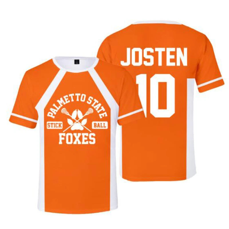 Cosplay The Foxhole Court Palmetto State Foxes Lacrosse Jersey WILDS MINYARD JOSTEN Short Sleeve T Shirt for Men Boy Oversized