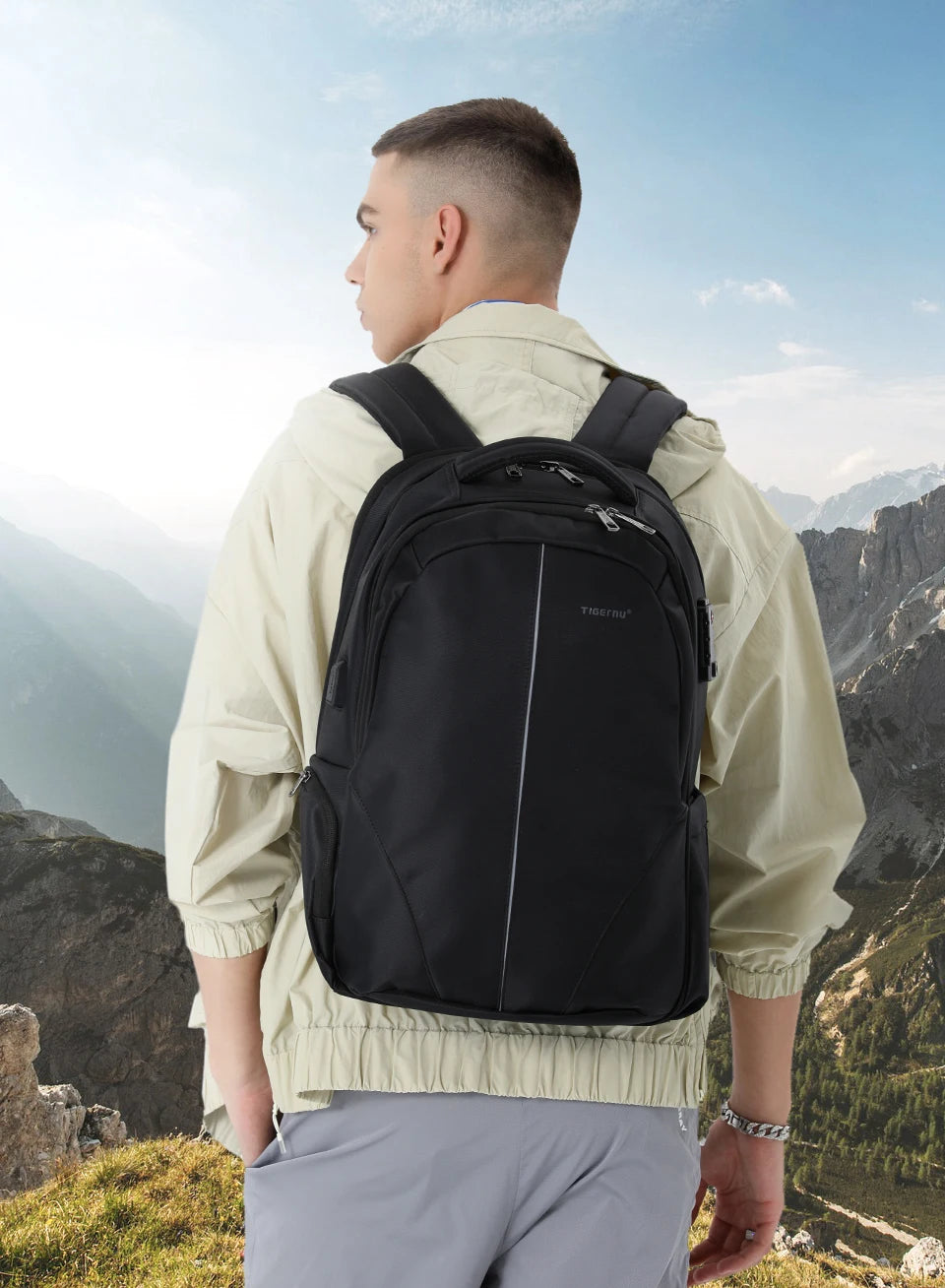 Tigernu Travel Backpacks 14-15.6-17'' Laptop Backpack For Men TSA Anti Theft Backpack Nylon Backpacks Bag For Schoolbag Knapsack