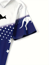 Australian Flag Kangaroo Print Men's Polo Shirt