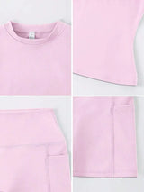 Women's Sculpting Sports Short Sleeve & High-Waist Shorts Set