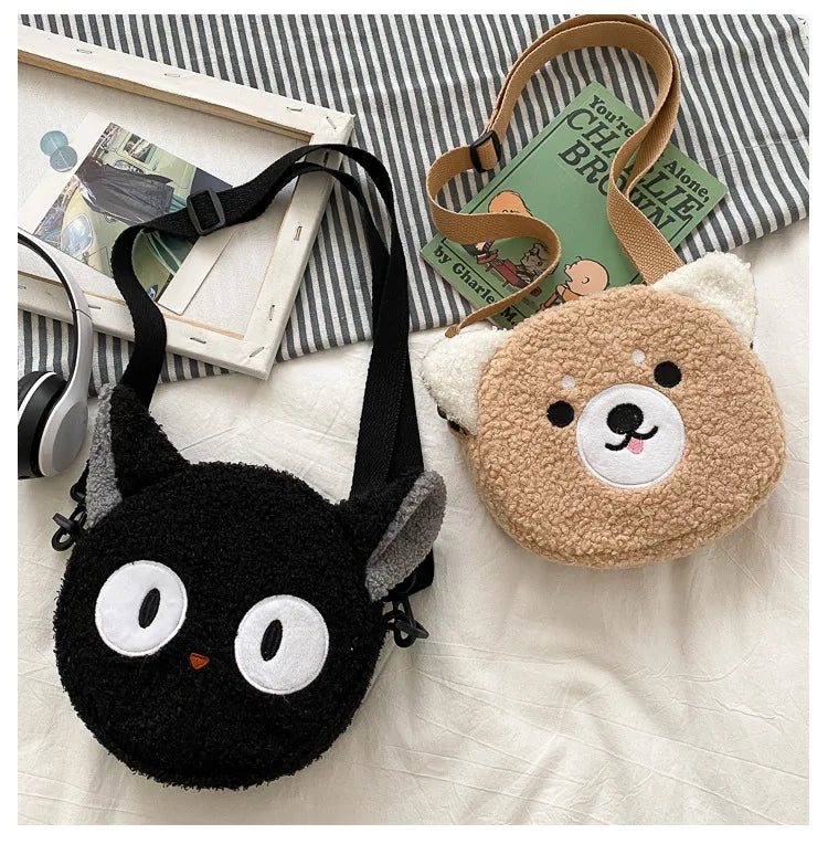 Japanese Style Kawaii Bag Women Cartoon Plush Shoulder Bag for Women New Crossbody Bag Small Phone Purse Bolsa Feminina