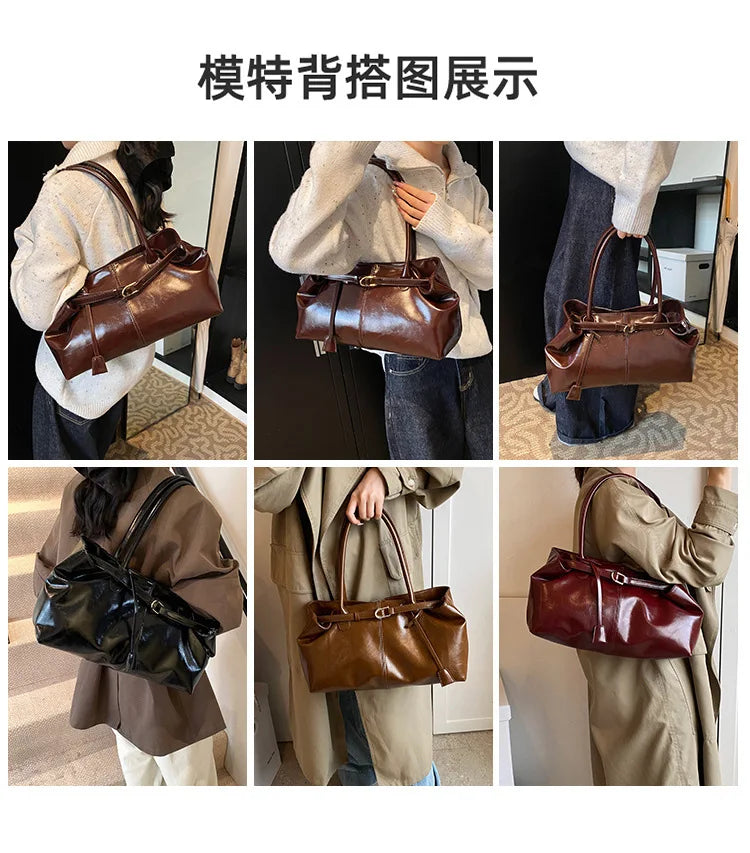 Vintage Handbag for Women Large Capacity 2026 New Underarm Commuting Bag Fashion Female Casual Single Shoulder Tote Bag Handbags