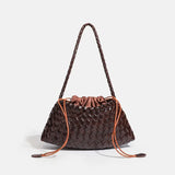 High End Fashion Handbag Messenger Bag with Large Inner Pocket, Popular Pure Hand Woven Bag for Women Tote Shoulder Underarm Bag