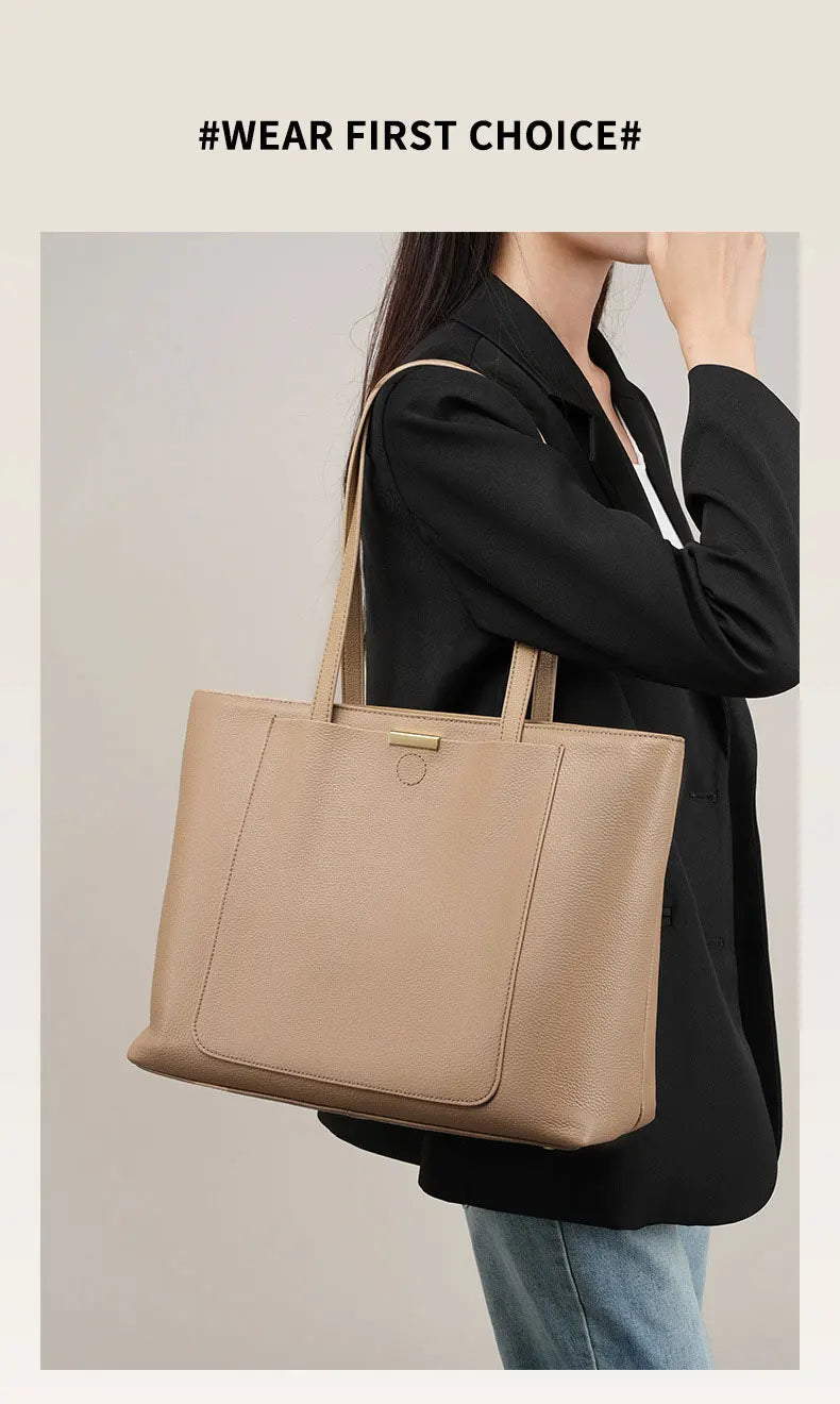 100% Genuine Leather Women's Bag Large Capacity Simple Fashion Cowhide Women Shoulder Bag Female Storage Handbag 2328