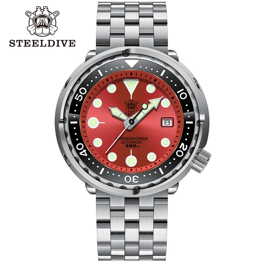 STEELDIVE SD1975 Luxury Auto Watches Men Dive Watch 300m Waterproof C3 Luminous Clock Sapphire Mirror NH35 Mechanical Wristwatch