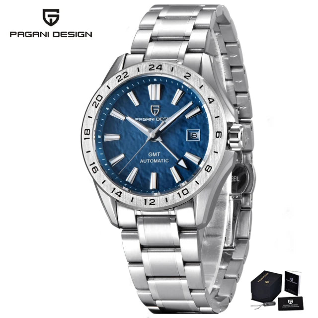 Pagani Design GMT Men's Mechanical Watch Luxury Sapphire Glass Stainless Steel Automatic Mechanical Men's Watch 100 Waterproof
