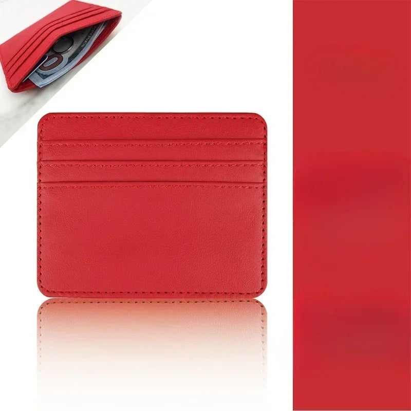 1Pc Pu Leather ID Card Holder Candy Color Bank Credit Card Box Multi Slot Slim Wallet for Women Men Business Card Cover
