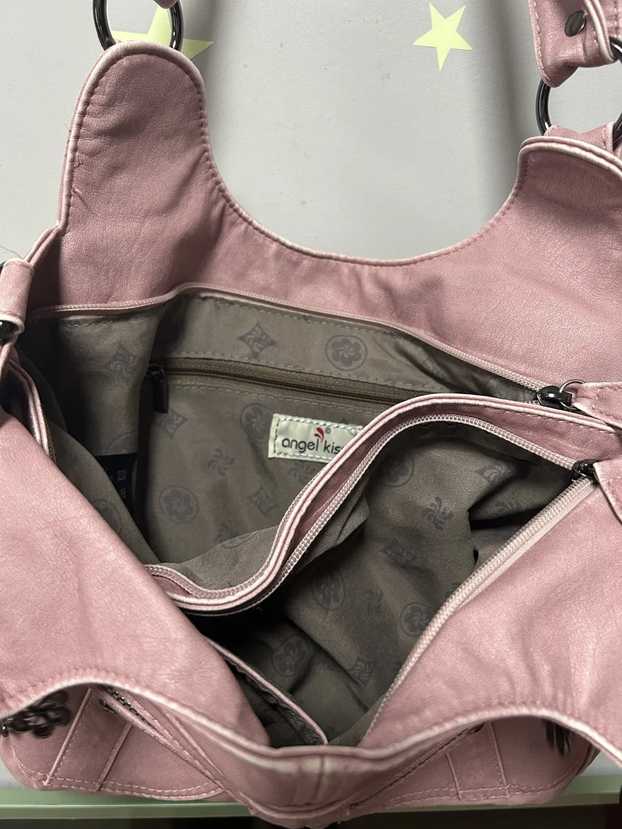 Vintage Women Handbags PU Shoulder Bag Satchel Top-handle Shoulder Bag Fashion Dumpling Pack Multi-pockets Shoulder Bags
