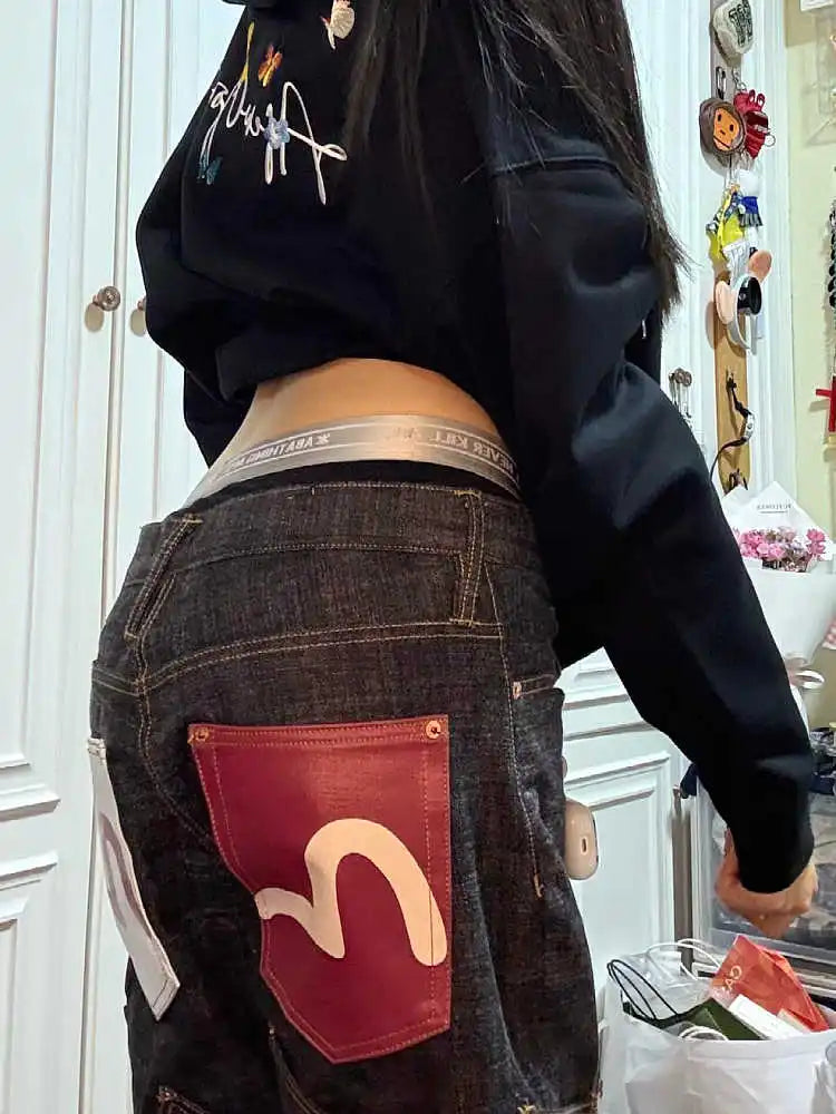 Women's Baggy Cargo Jeans – Punk Streetwear Denim