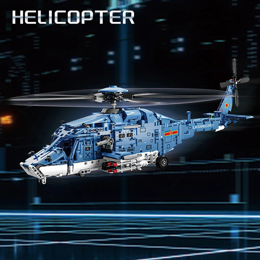 Technology Armed Helicopter Building Blocks Toys Air Forces Model Airplane Blocks Set Educational Toys For Boys Gifts
