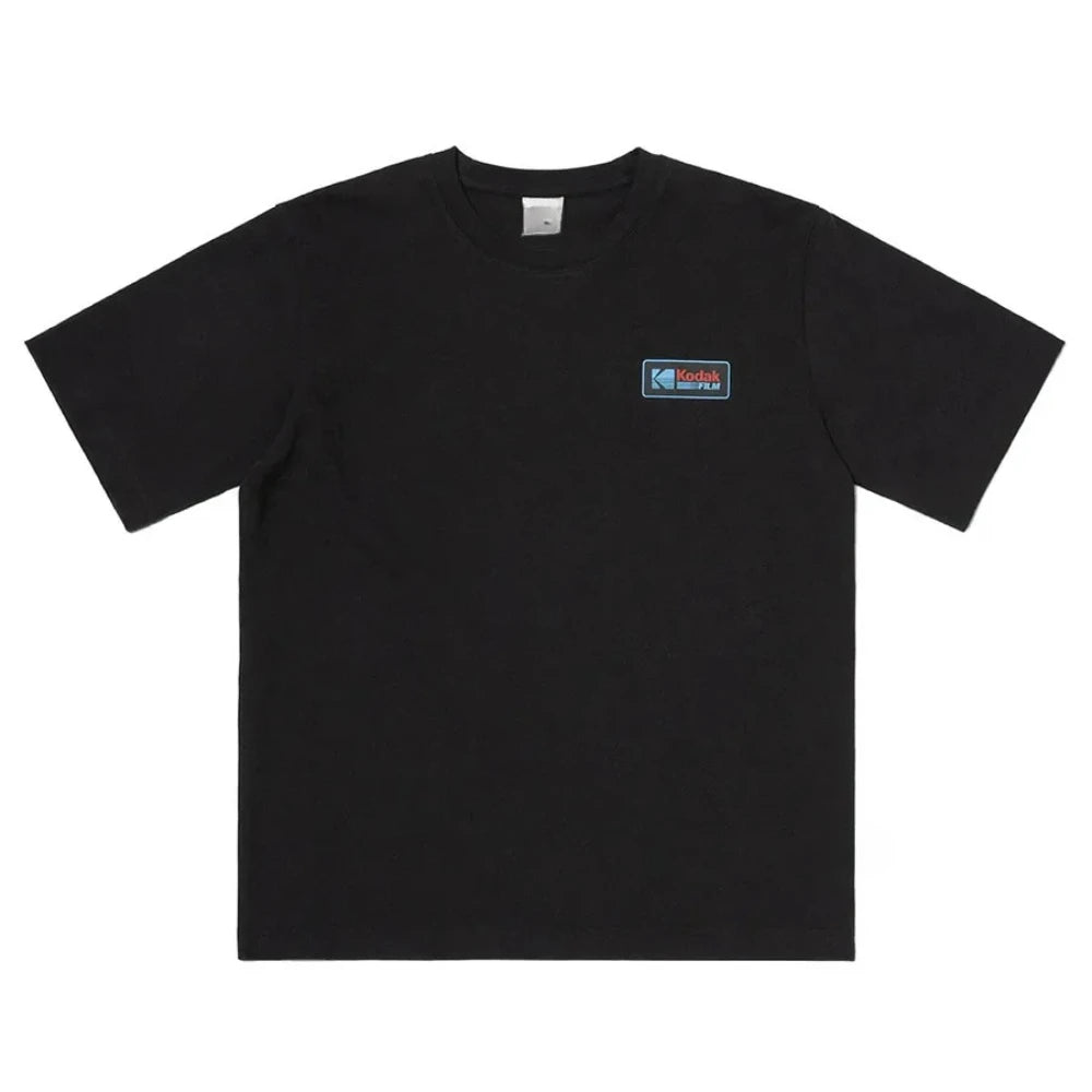 Kodak Vintage Film Print Cotton T-Shirt — Men's Casual Streetwear Tee