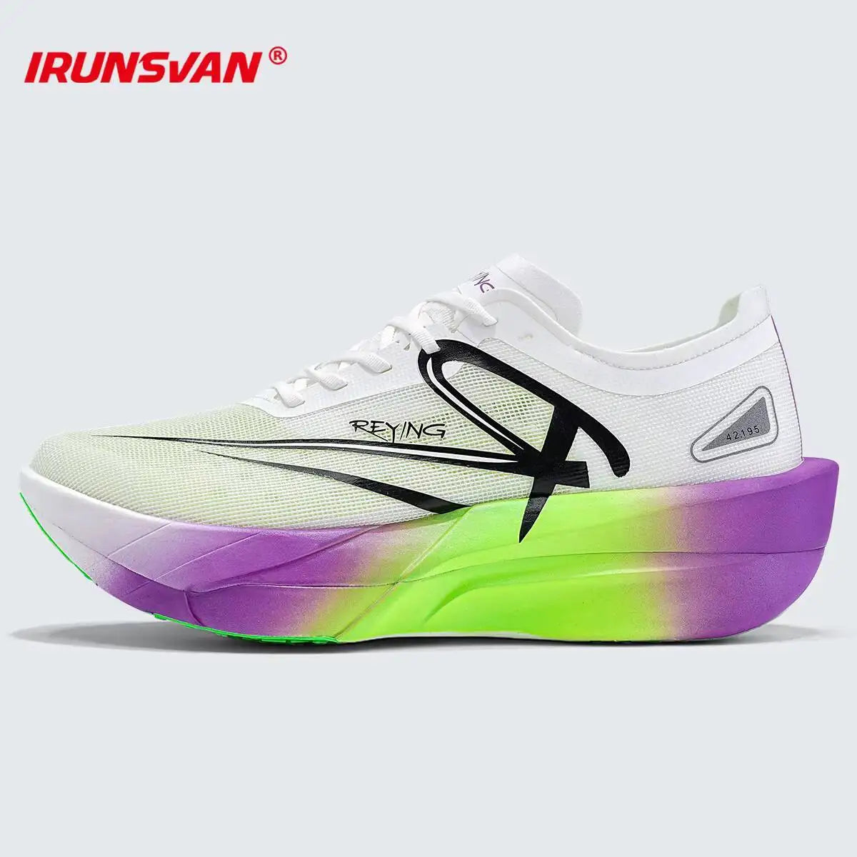 IRUNSVAN Men‘s Professional Full Carbon Plate Marathon Running Shoes Light Cushioning PB Mid Long Training Sneakers Women 25126