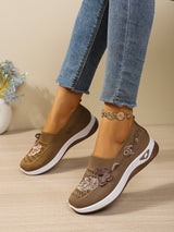 Comfort Women Closed Toe Mules Sandals Floral Embroidery Hollow Mesh Slip On Wedge Platform Lightweight Daily Walkin Lady Shoes