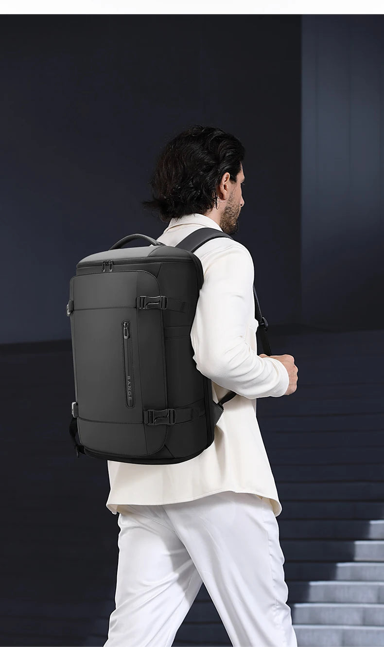 BANGE Multi New Men Backpack Sports Travel Business Large Capacity Dry and Wet Separation Outdoor Hiking with Shoe Compartments
