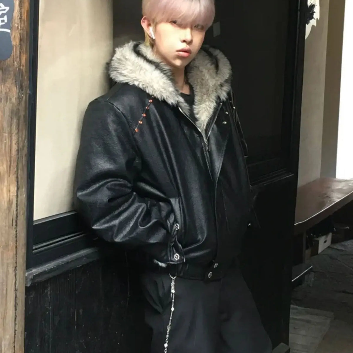 Men's Hooded Faux Fur Winter Jacket