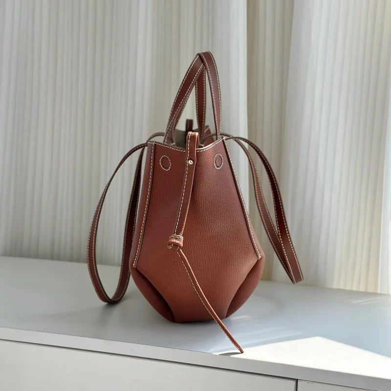 Lychee-Grain Cowhide Tote | Luxury Leather Handbag