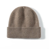 MERRILAMB 100% Cashmere Knit Beanie – Unisex Winter Hat