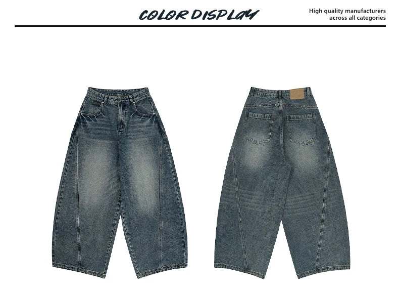 Men's Vintage Wide-Leg Denim Jeans | Relaxed Streetwear Fit