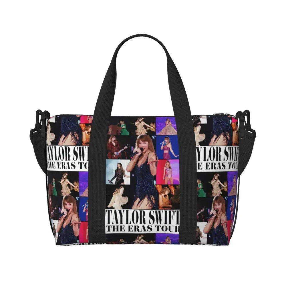 Custom The Eras Tour 1989 Taylor's Swift's American Pop Singer Tote Bag Women Large Capacity Beach Gym Travel Bags