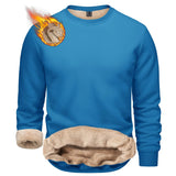 TACVASEN Winter Thicken Fleece Crewneck Sweatshirt Mens Warm Sherpa Lined Heavy Winter Pullover Basic Tops Shirts No Hood Hoodie