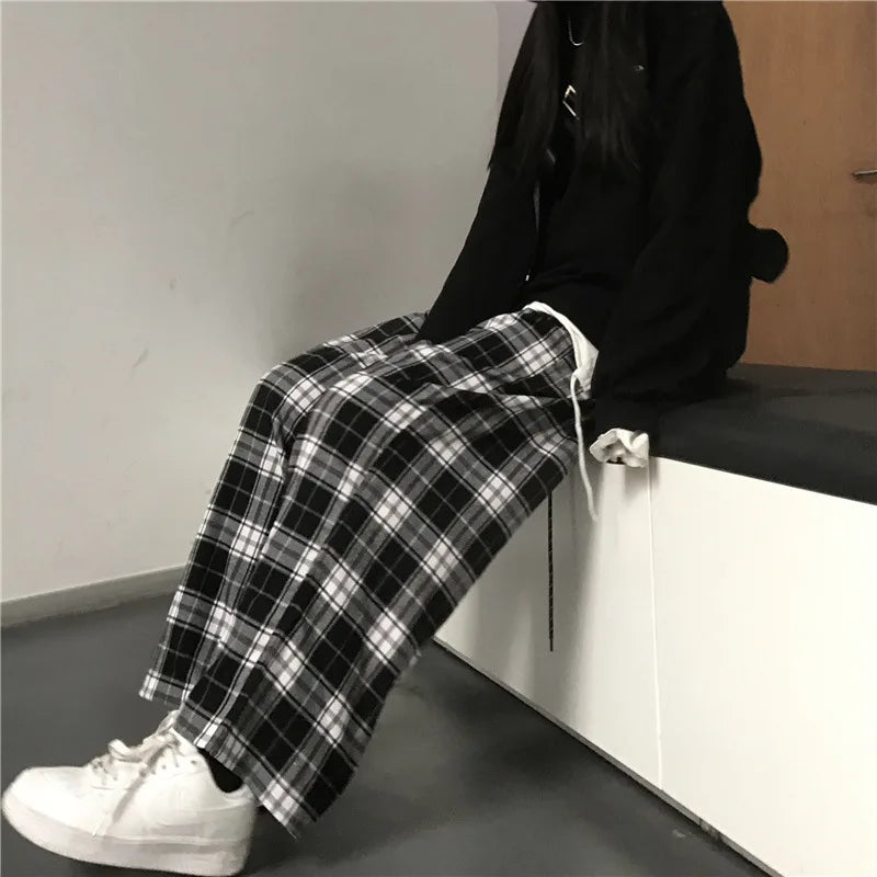 Oversize Plaid Hip-Hop Sweatpants