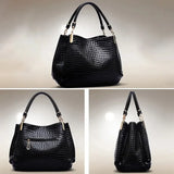 Women's Crocodile Print Large Capacity Bucket Tote Bag