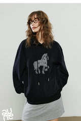 Women's Embroidered Relaxed-Fit Hoodie