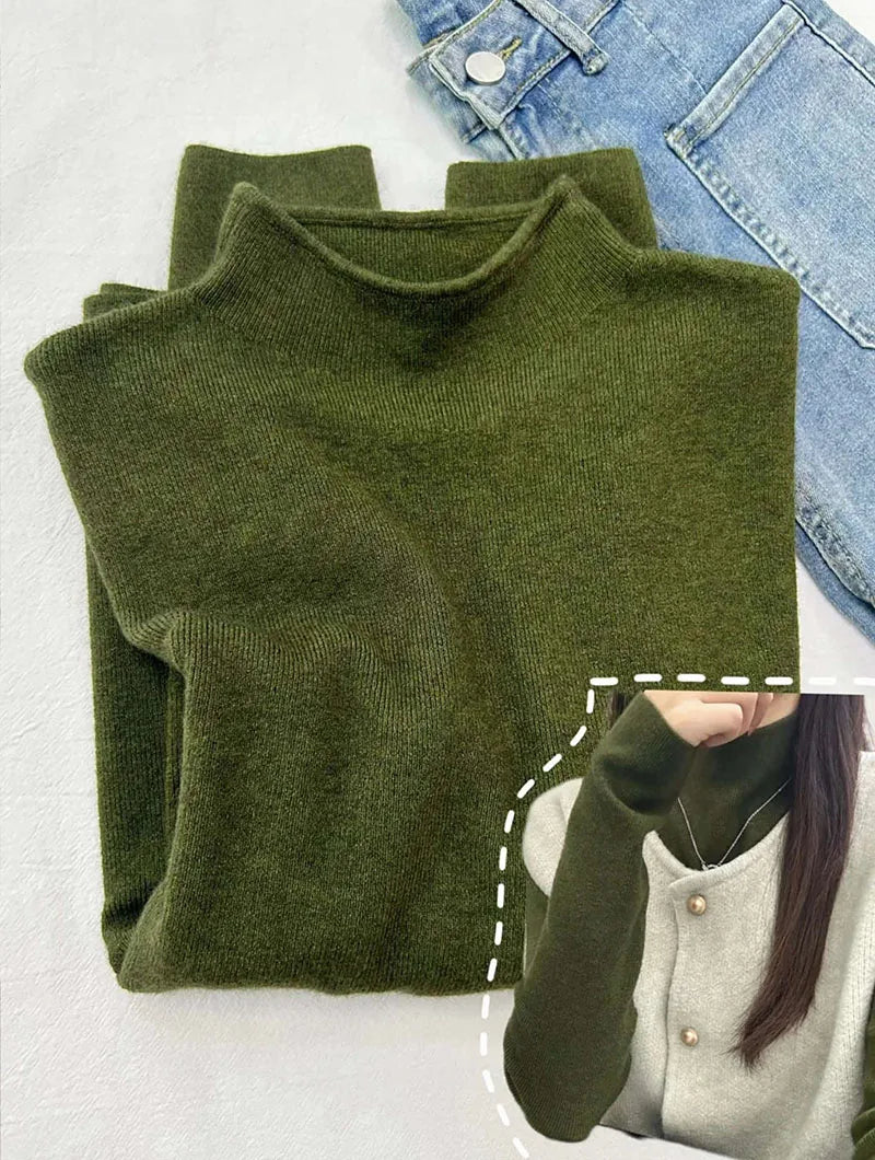 Women's Mock Neck Slim Fit Knit Sweater