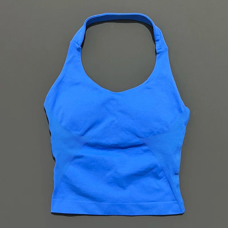 Impact Seamless Halter Longline Gym Top with Built-in Bra
