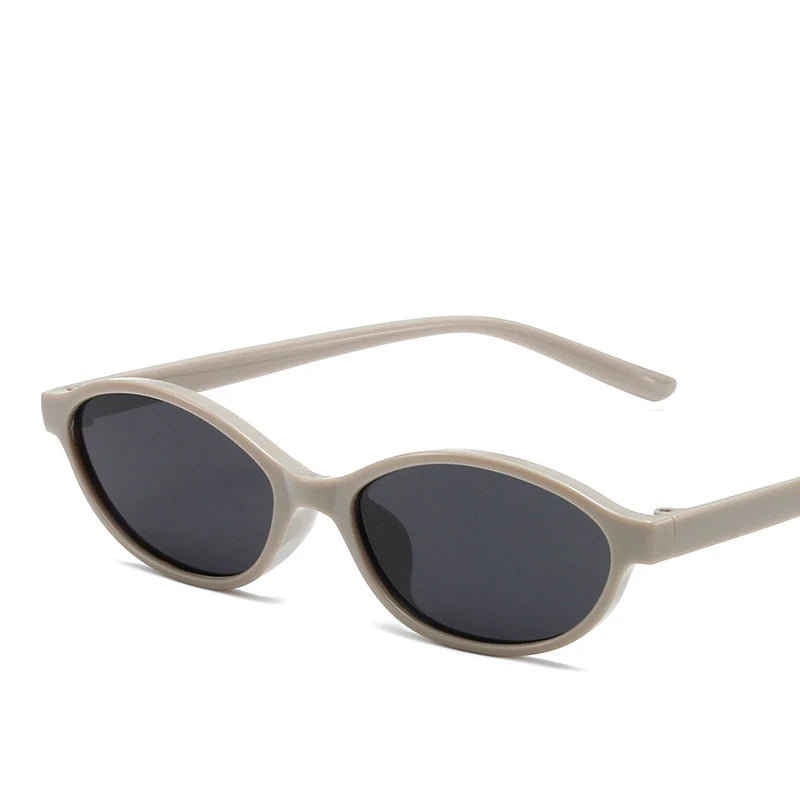 Vintage Small Frame Oval Sunglasses – Black Round Designer Style, Unisex Cool Eyewear for Men & Women, Fashion Circular UV Sun Glasses