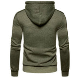 Men's Color Block Fleece Zip-Up Hoodie