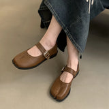 SUOJIALUN Women's Split-Toe Mary Jane Flats