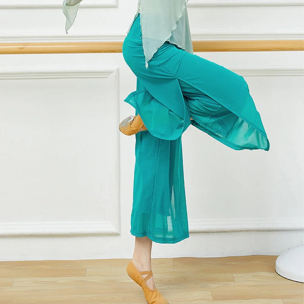 Women's Wide-Leg Nylon Dance Pants