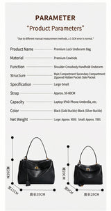 2026 large Genuine leather shoulder bag armpit top layer cowhide large capacity women's commuting high-end tote bag