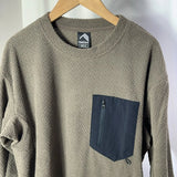 Original Men's Sporty Casual Hoodie Polyester Fiber Youth Trend Autumn Warm round Neck Chest Pocket No Button Men's Sweatshirt