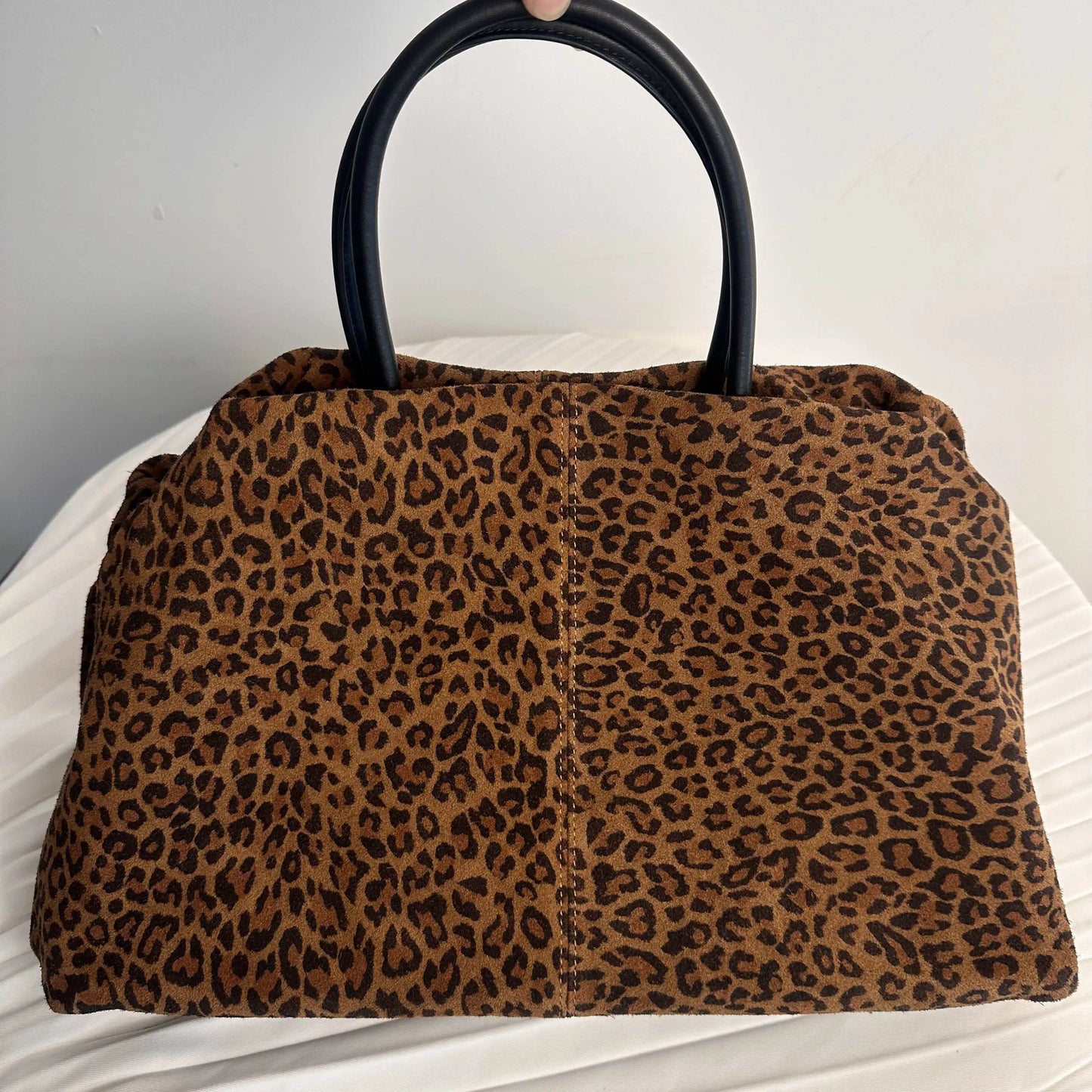 Motingsome Oversized 40cm Women Tote 100% Natural Suede Leather Lady Handbag Luxury Daily Bags Bowling Purses Matte Cowhide Bag