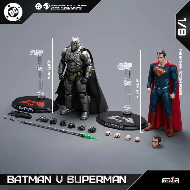 In Stock Fondjoy Batman VS Superman 1:9 Scale Action Figure Set DC Comics Movie Authentic Interchangeable Heads Boys Gifts Model