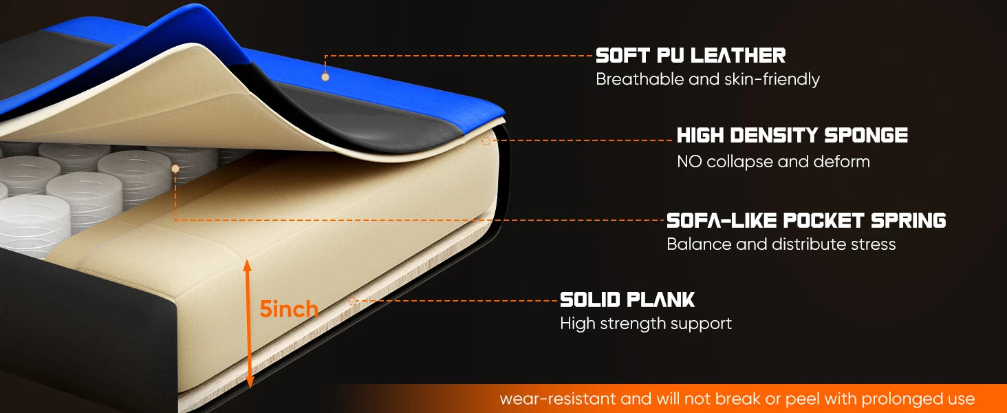 JHK Ergonomic Gaming Chair with Lumbar Support