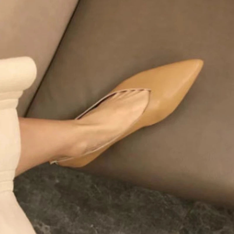 Genuine Leather Pointed-Toe Flats for Women