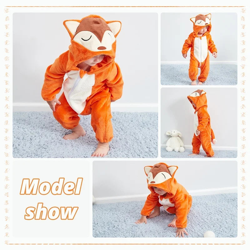 Plush Hooded Baby Winter Romper