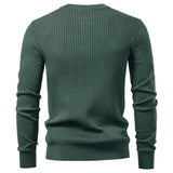 AIOPESON Ribbed Stripe Polo Shirt – Men's Long Sleeve