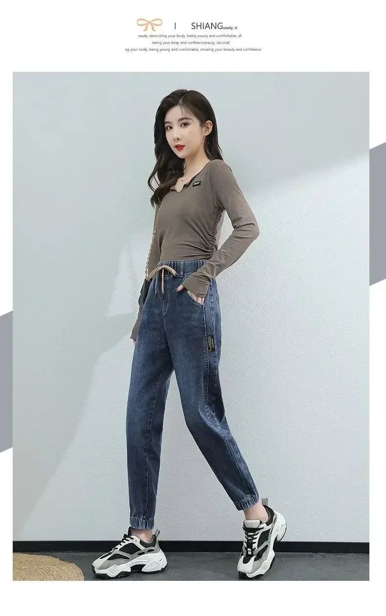 Women's High-Waist Cargo Jeans – Relaxed Straight Leg
