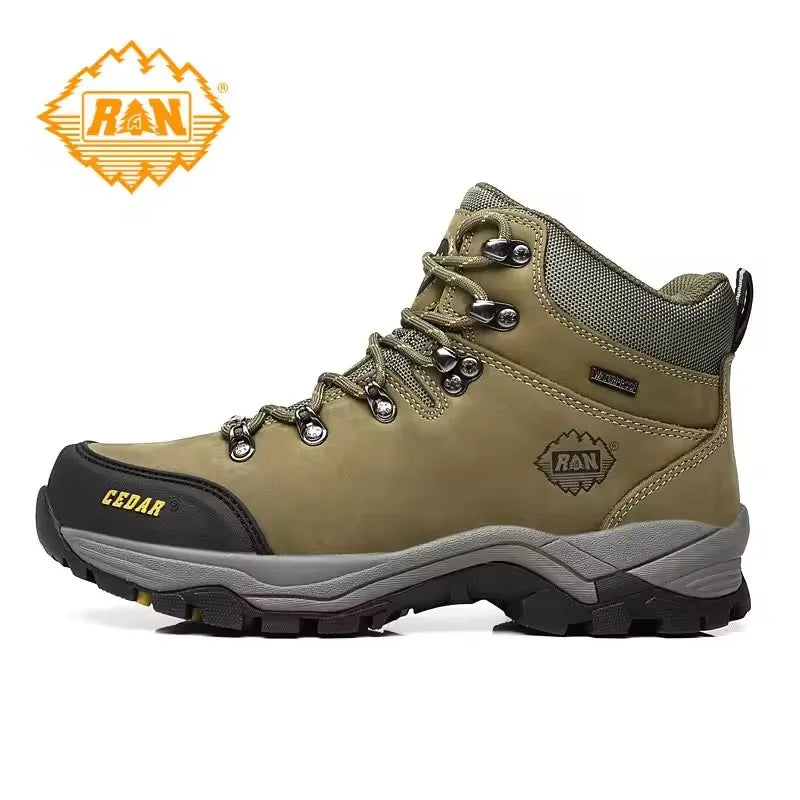 MERRTO Cowhide Outdoor Men Hiking Shoes Trekking Hunting women Tourism Mountain Breathable Climbing Sneakers Tactical boots