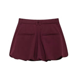 Casual Women 2 Pieces Sets Waist Lace Up Lantern Edition Mini Skirt Sets Solid Pocket Decorative Jacket Top Women's Set